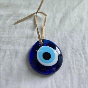Evil Eye Glass Charm Pendant - Never Worn